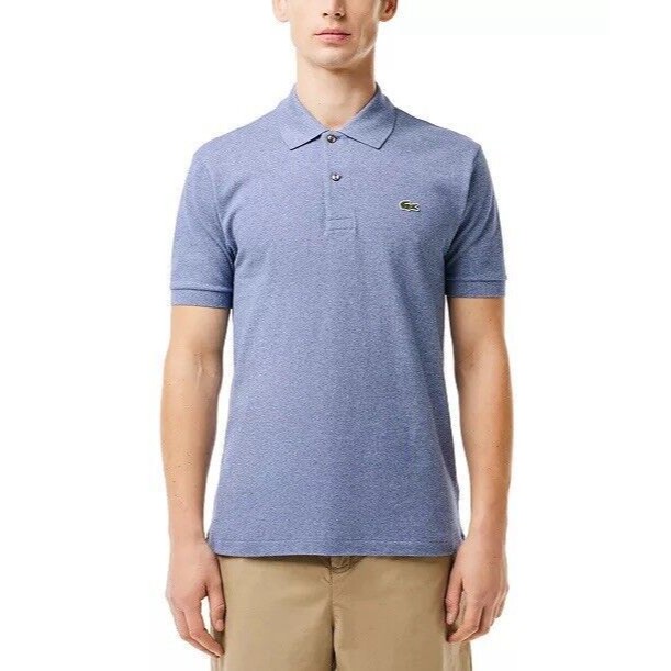 Lacoste Polo Shirt Short Sleeve Blue Preppy Cotton Size Large Active